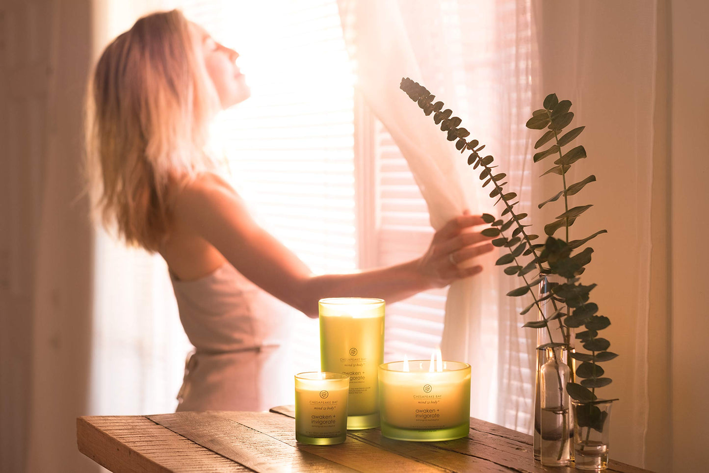 Chesapeake Bay Candle Scented Candle Peace + Tranquility (cashmere jasmine) 3-Wick Coffee Table Jar