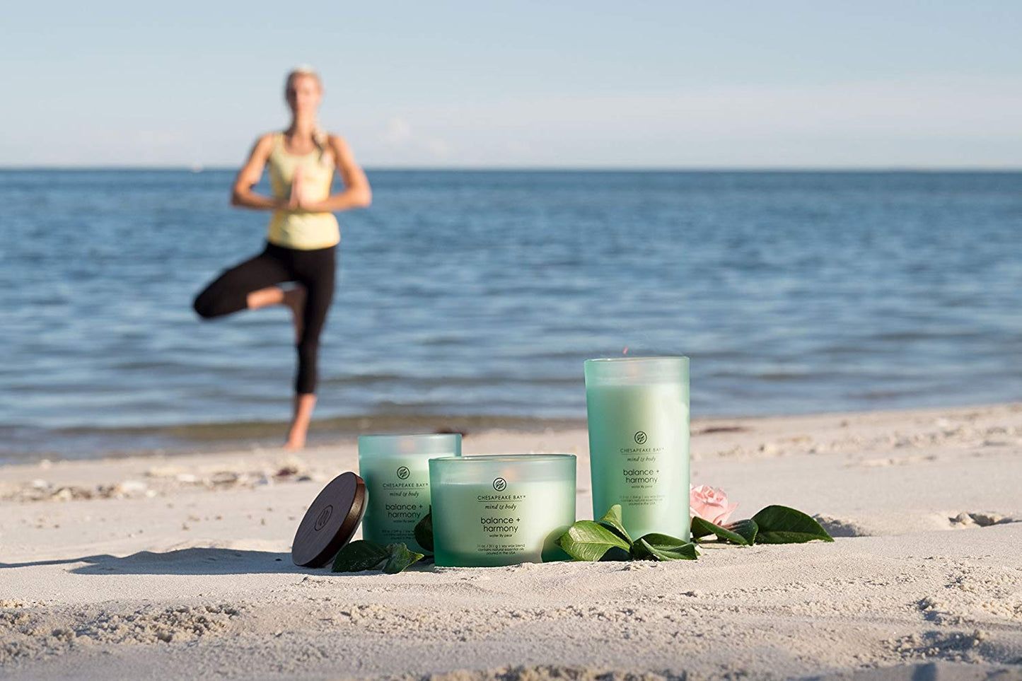 Chesapeake Bay Candle Scented Candle Peace + Tranquility (cashmere jasmine) 3-Wick Coffee Table Jar